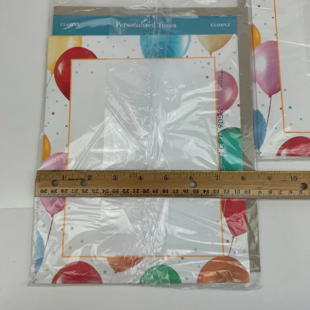 2‎ Pks Hallmark 8x10 Cardstock Paper w Balloons Confetti Party 22 Sheets Total'